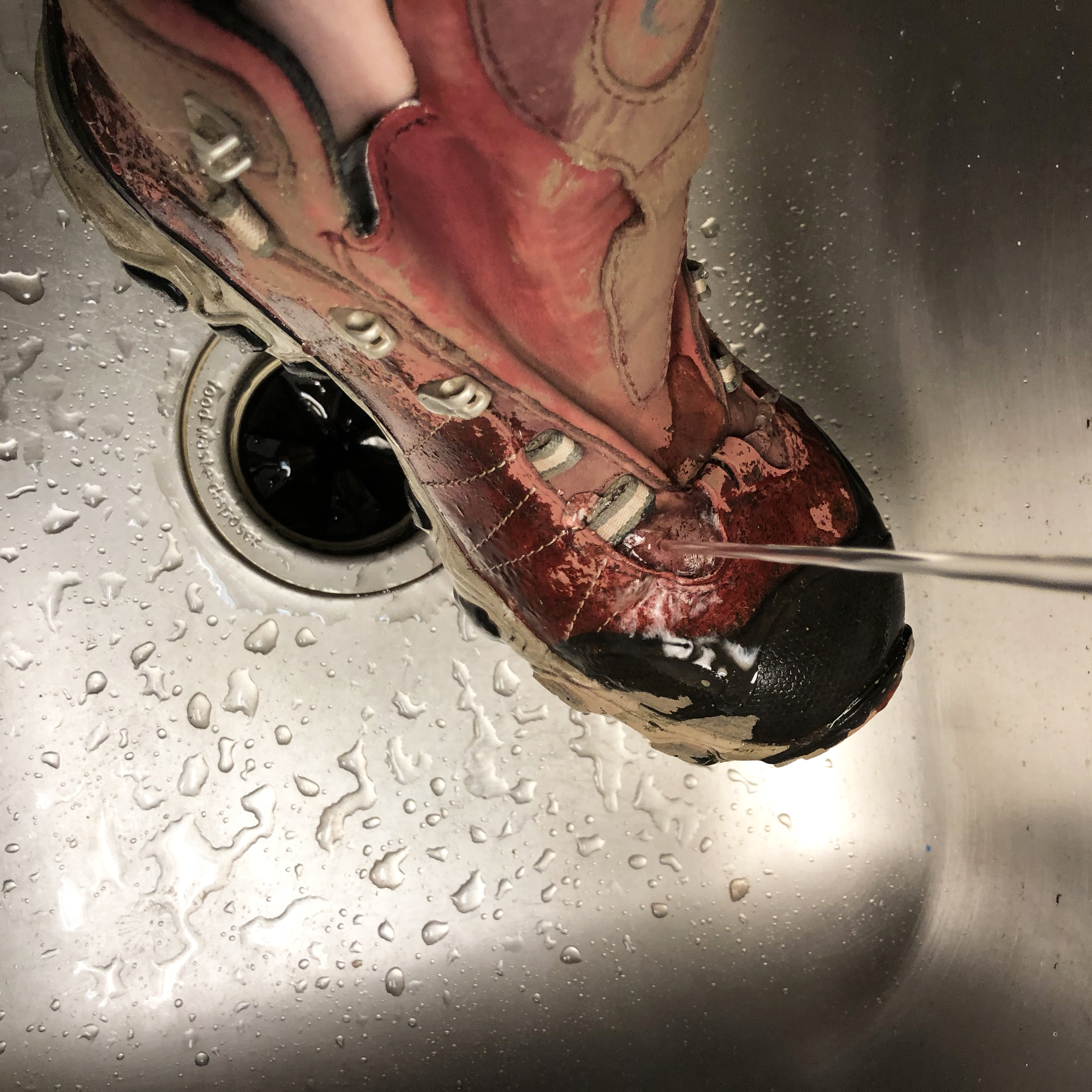 cleaning mud off shoes