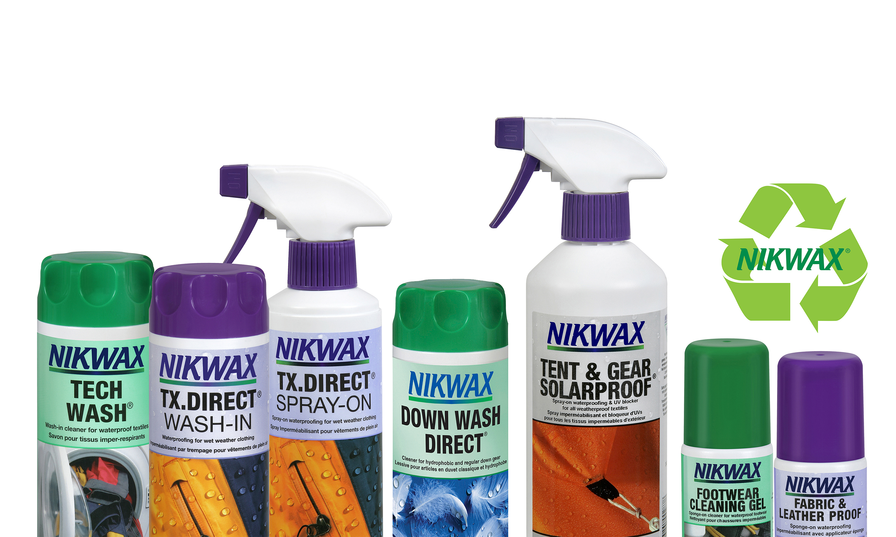 Nikwax 100 Recycled Plastic  in Product  Bottles